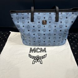 MCM Blue Tote Bag 