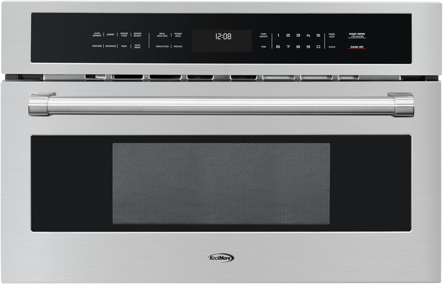 KoolMore KM-CWO30-SS Built-in Microwave with Convection Oven and Air Fryer, 1000W Power with 10 Levels, UL Listed Capacity in Stainless-Steel, 30 in/1