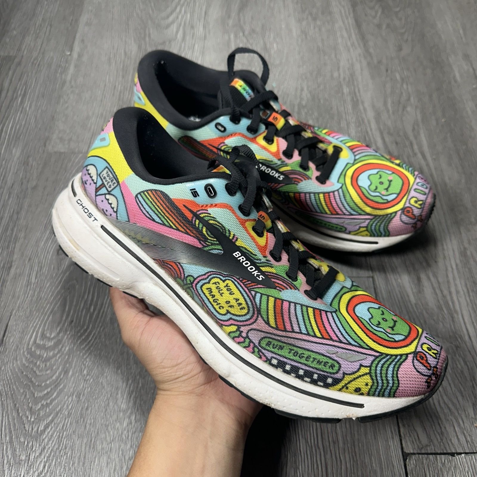 Brooks Ghost 15 Pride Run Proud Women's Size 9 Running Shoes 1203801B058