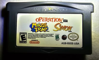 GBA Game: Operation, Mouse Trap, Simon - game only