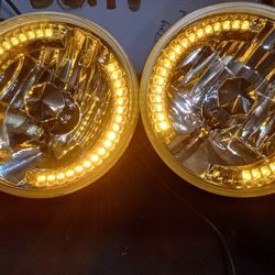 7 " Rounds Aftermarket Headlights WITH Amber Leds