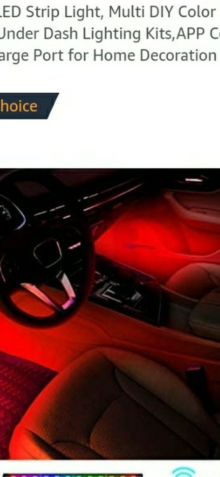 Car LED App Enabled Strip light Lit