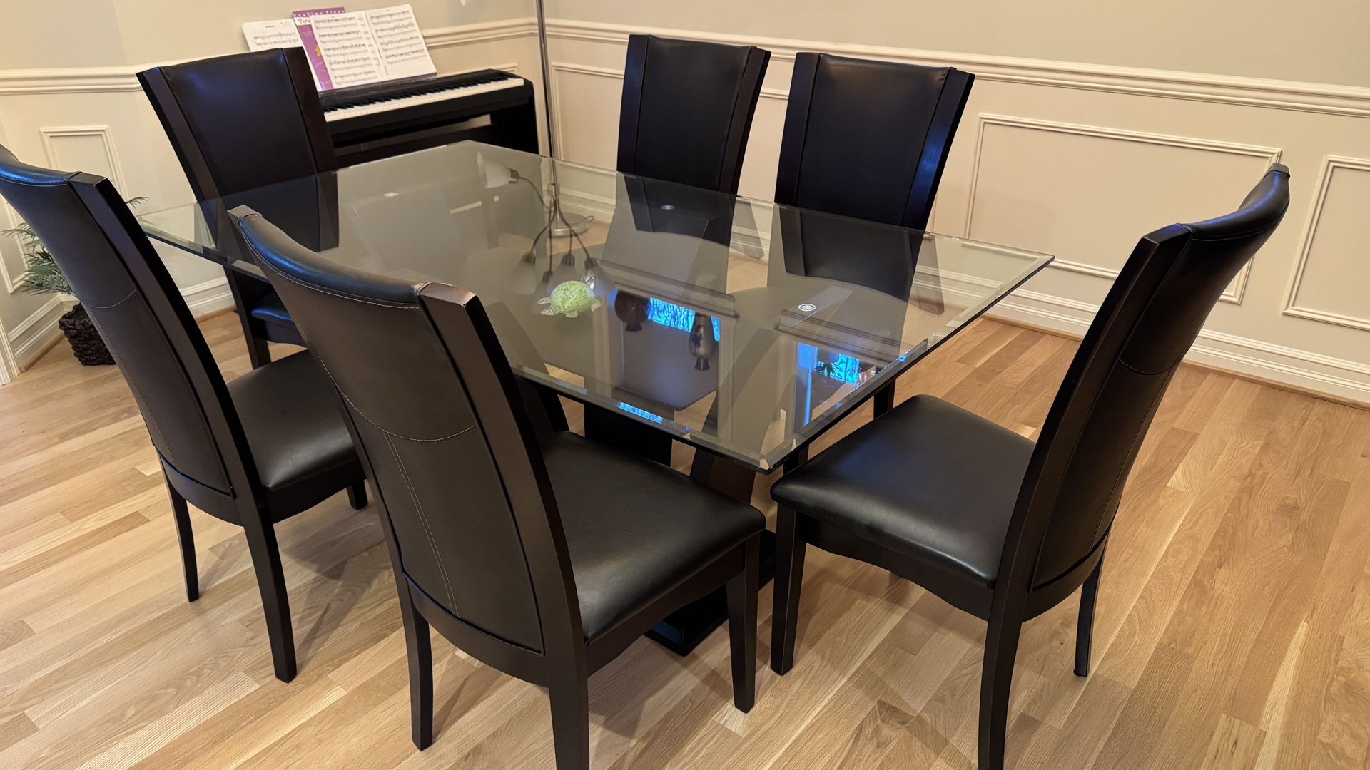 6 Chair Dining Table Set (Glass Top)