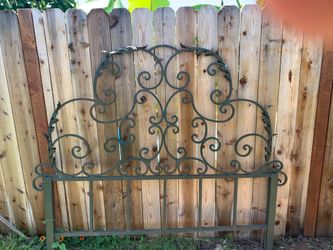 French inspired custom metal queen headboard