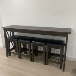 Bar Table Counter Height Table With Barstools 