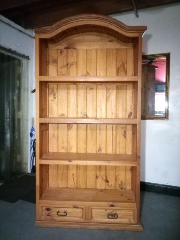 Wooden Western Rustic Bookcase Shelf Furniture Unit Medium Large