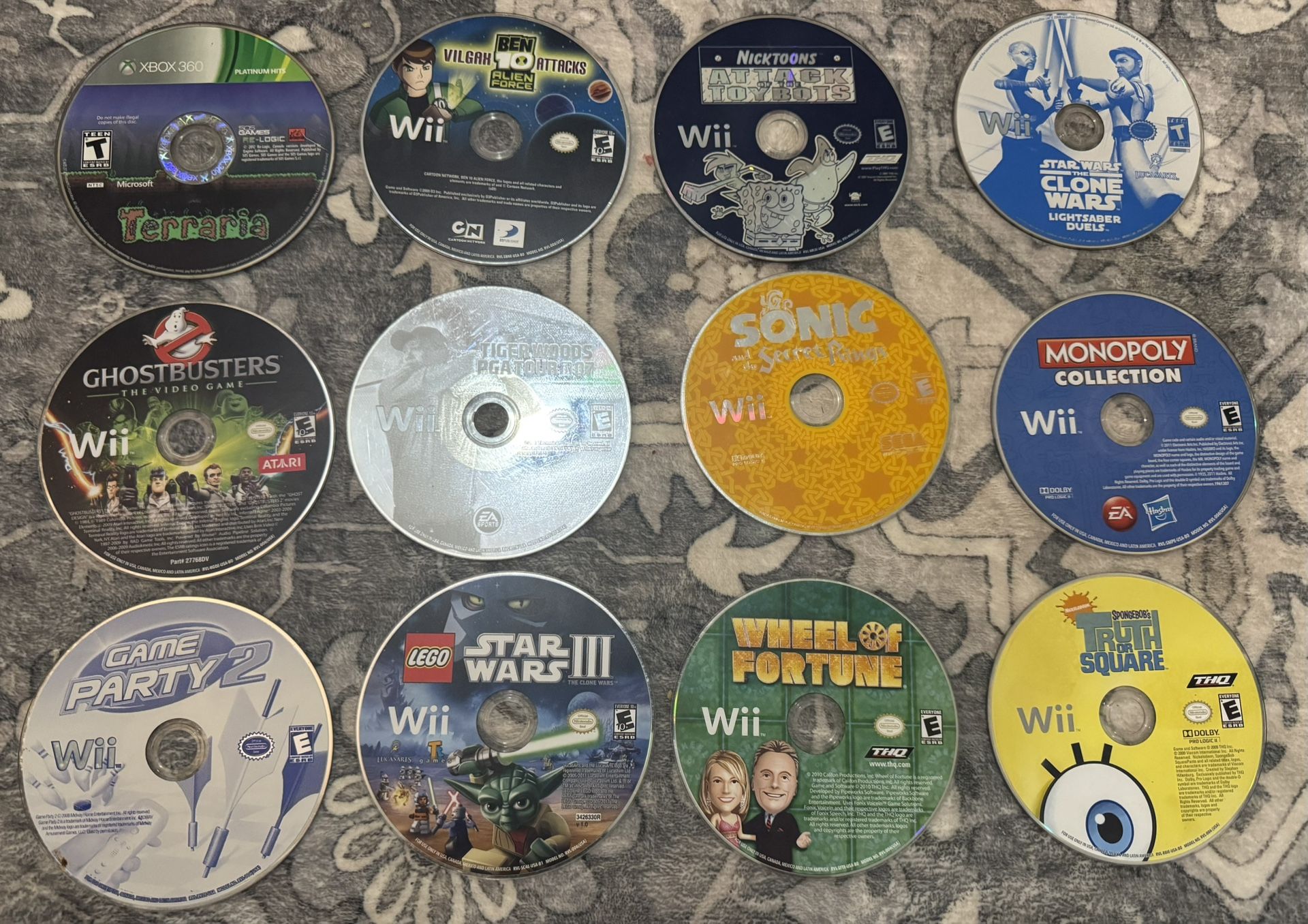 Loose Nintendo Wii Games