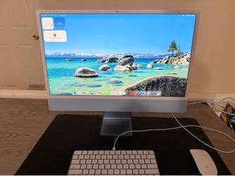 Apple iMac 24” M1 8GB w/ Keyboard & Mouse light blue