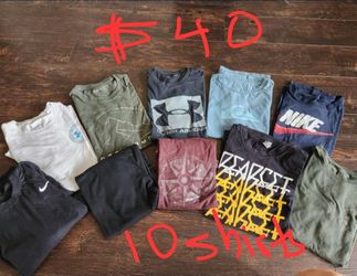 Lot Of 10 Mens Tshirts Size Large T-shirts Nike, Under Armour