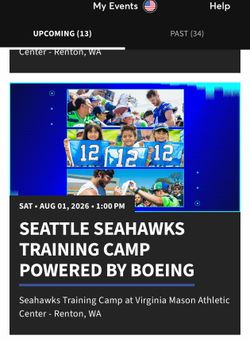 4 Seahawks Training Camp  Tickets