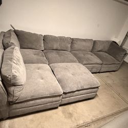 Gray Sectional Modular Couch 