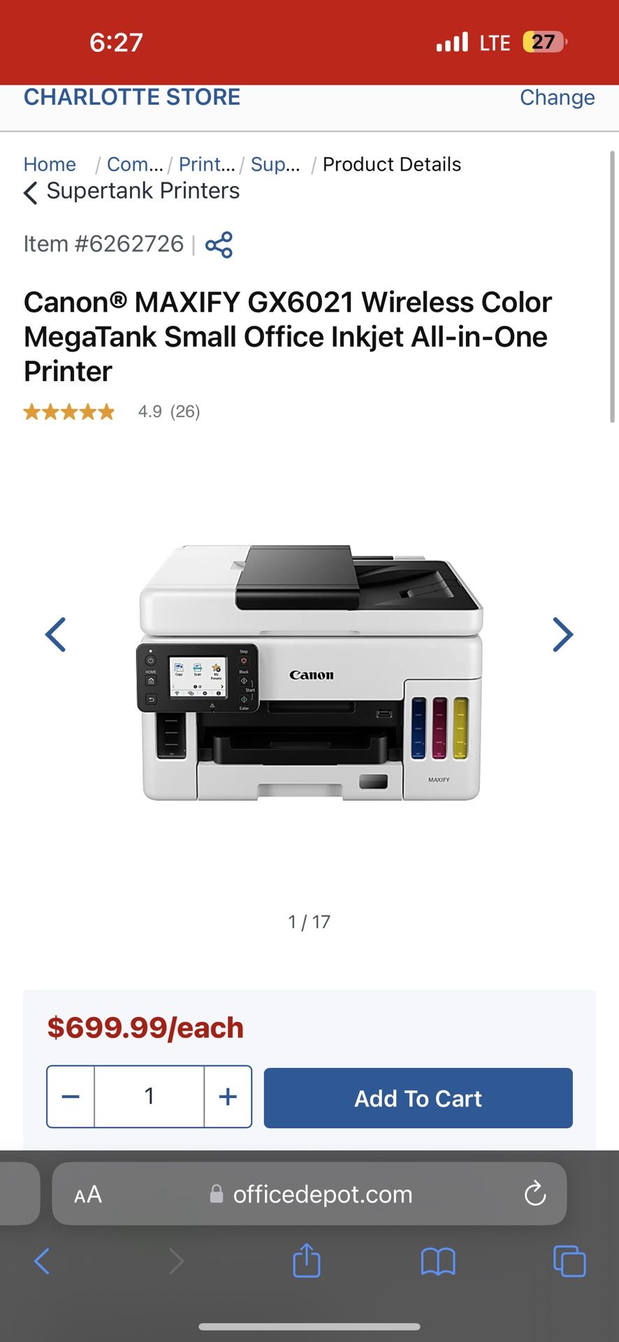 Cannon Maxify GX6021 Wireless Printer BRAND NEW! Unopened