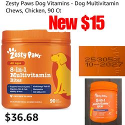 New sealed Pets Zesty Paws Vitamins - Multivitamin Chews, Chicken flavored , 90Ct my price $15 cash only pick up east Palmdale