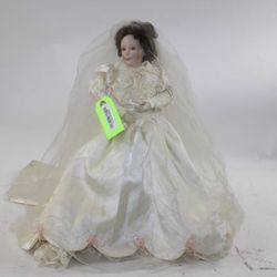 Porcelain Bride Doll With Stand