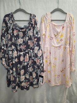 Art Class Girls Floral Long Sleeve Dresses Size M 7/8 Lot of 2
