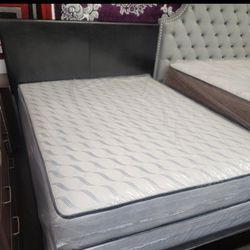 Branf New !! Queen Bed Frame Color Black Included  Mattress And Box Spring  $399 $399 $399 $399