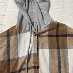 Plaid Button Up Hoodie