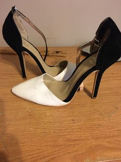 Black and white heels.