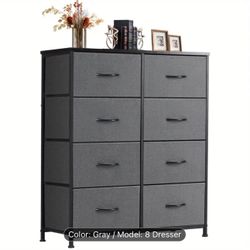  Tall White Dresser with Fabric Drawers: Lightweight Bedroom Furniture, Chest Organizer Units for Clothing and Closet, Storage Tower with Cabinet,