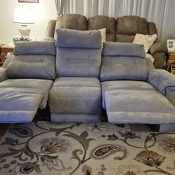 Selling for my mother and her neighbor!!! sofa/ Couch w/dual electronic recliners(plus USB charging ports)e