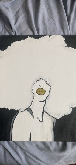 Original Acrylic Painting Woman with Afro