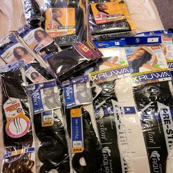 Bag of (New) Braid/Crochet Hair, 12 bags total