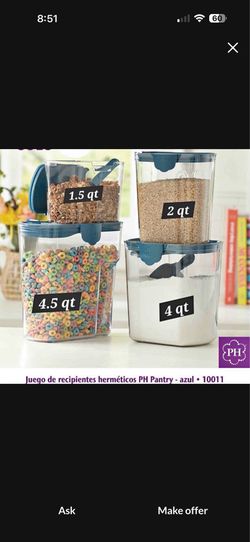 Set de 4 recipientes herméticos 👉 princess house todo nuevo y con caja 📦