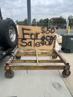 Metal roll cart