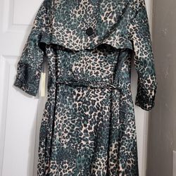 Black, green, beige cheeta h print women jacket