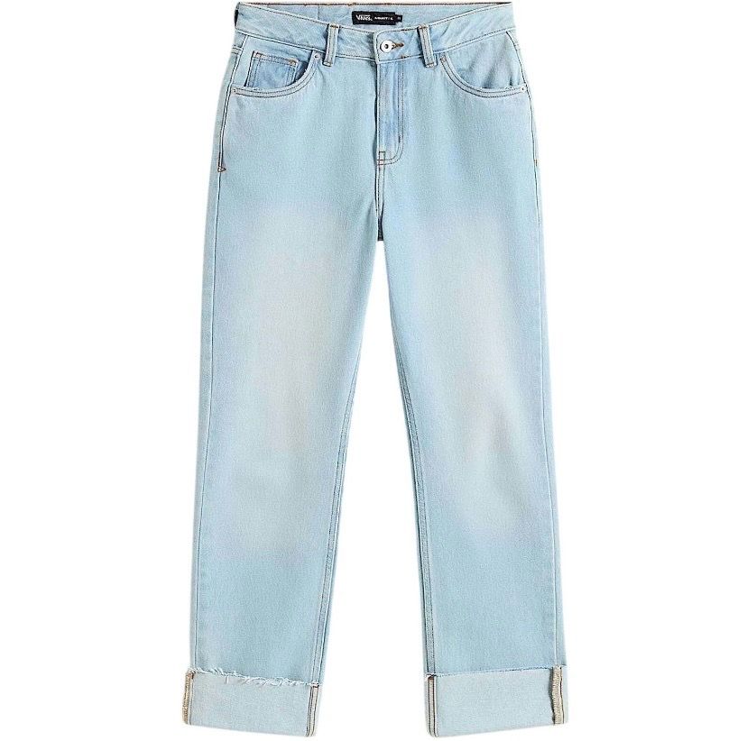 Vans Annabelle Straight Leg Denim Jeans Pants Women 26x26 Light Blue Wash New