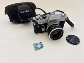 Canon TL QL 35mm SLR Film Camera with Canon 50mm Prime Lens- Tested & Working