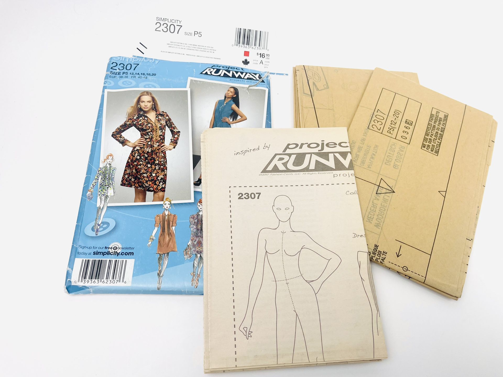 SIMPLICITY 2307 Project Runway Womens SIZE 12-20 Dress Tunics Sewing Pattern Y2K