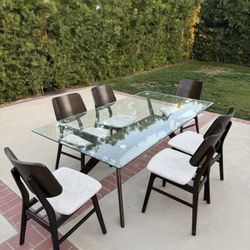 6 Seater Glass Dining Table Good Condition