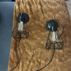 Black Wall Sconces Pair