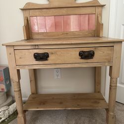 Vintage English Pine Washstand 