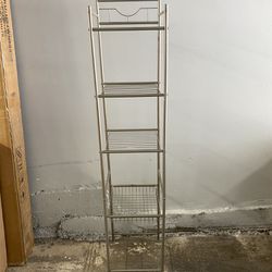 Storage Shelf - Silver Metal 5 Shelves