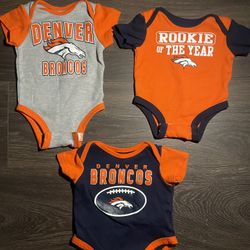 0-3 Month Baby Denver Bronco Lot Of 3