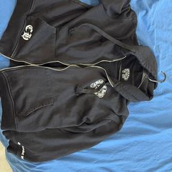 Chrome heart zip up size large