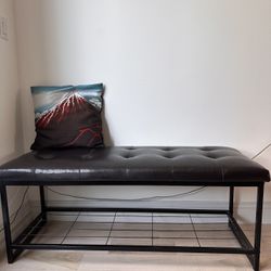 Vegan Leather Tufted Bench