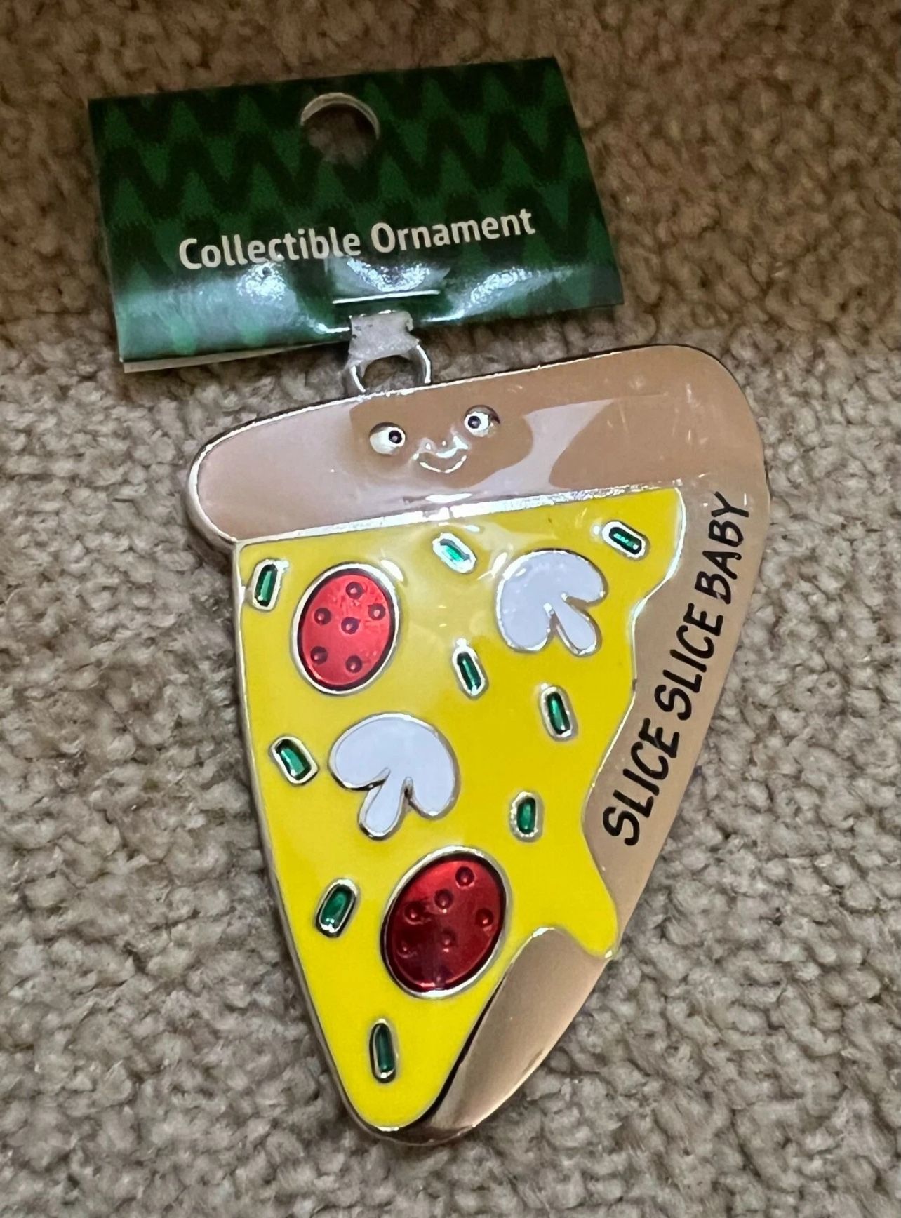 New Metal Pizza Slice Slice baby Christmas ornament