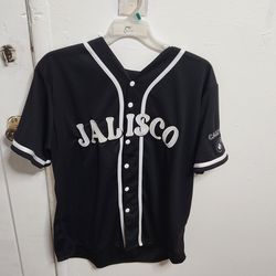 Charros de Jalisco black and white baseball jersey