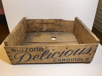 Vintage Arizona Cardinals Deer Valley Grapes Wooden Crate 17x14x6