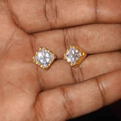 Cuban Zirconia Diamond Earrings 