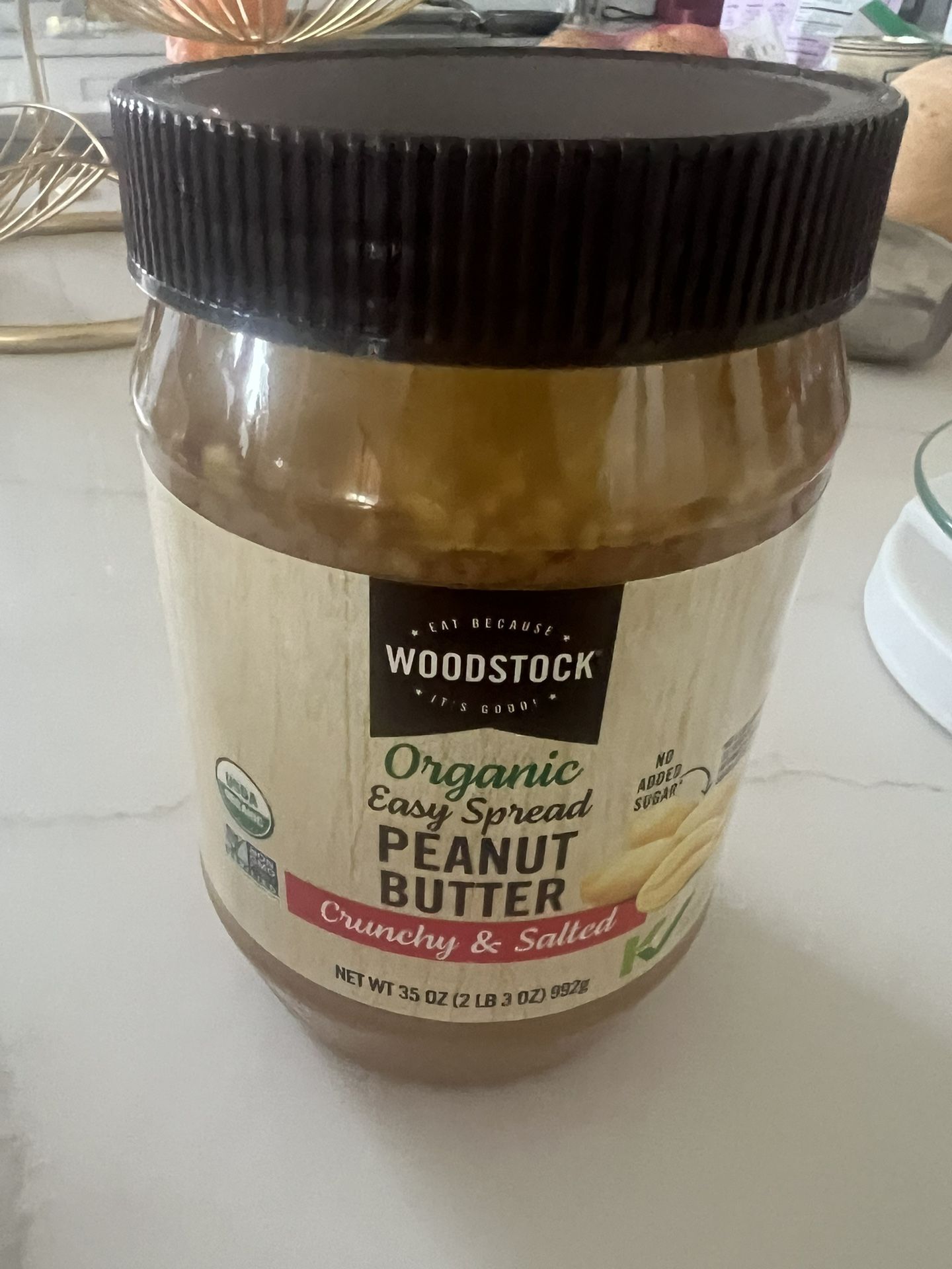 Woodstock Organic Crunchy Peanut Butter, 2 Pounds 3 Ounces, Retail $17