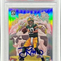 2020 Donruss Optic Jordan Love Downtown Prizm SP RC Autograph PSA 9 MINT 10 Auto