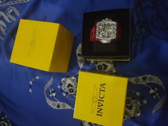Invicta Anatomic Skeleton Automatic Men's Watch w/Bridge  54  6mm, Burgundy , Black