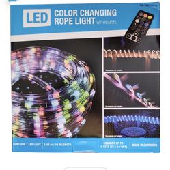 LED Color Changing 18ft 180 LEDs 8 Color Settings Rope Light w/Remote