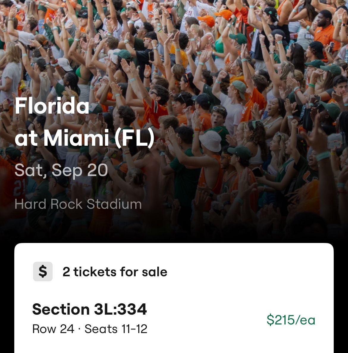 Gators Vs Hurricanes 9/20