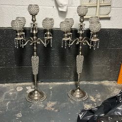 Sterling Silver Standing Chandelier Set 