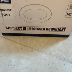 New 12 pack Recessed Lighting. 5/6” 5 CCT flat LED lights by Amico.. color white. 7.2”Lx7.2H